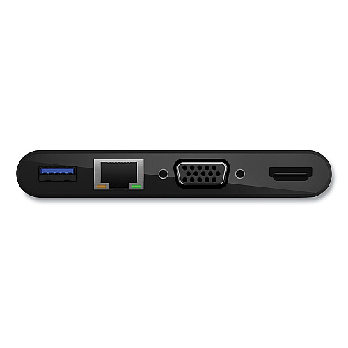 Belkin USB-C Multimedia Adapter, HDMI/Ethernet/USB-A/USB-C/VGA, 4.33", Black (AVC005BKBL)