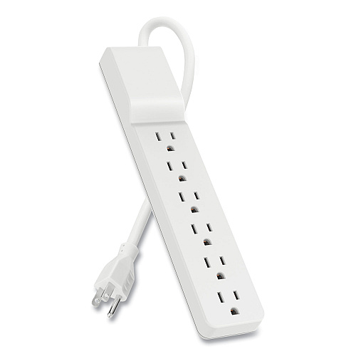 Belkin Home/Office Surge Protector, 6 AC Outlets, 6 ft Cord, 720 J, White (BE10600006CM)