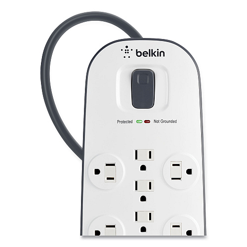 Belkin Home/Office Surge Protector, 12 AC Outlets, 6 ft Cord, 3,996 J, White/Black (BV11205006)