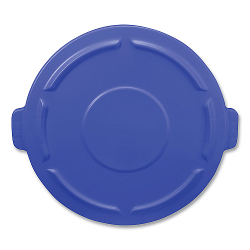 BRUTE Self-Draining Flat Top Lids, for 44-gal Round Brute Container, 24.5 dia, Blue, 4/Carton
