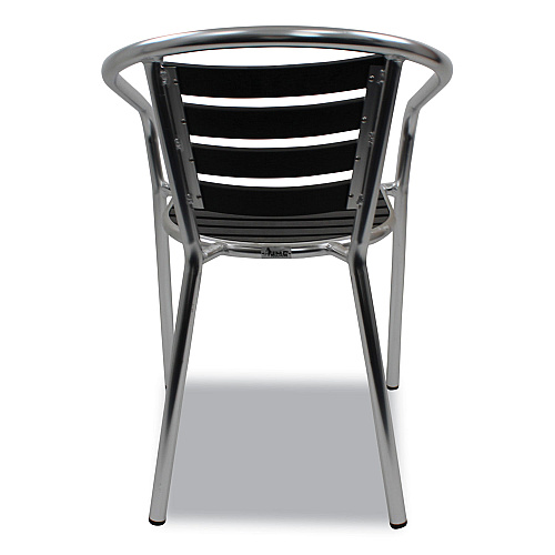 JMC Furniture Pinzon Series Chairs, Support Up to 300 lb, 18" Seat Height, Black/Silver Seat, Black/Silver Back, Silver Base (PINACBLK)