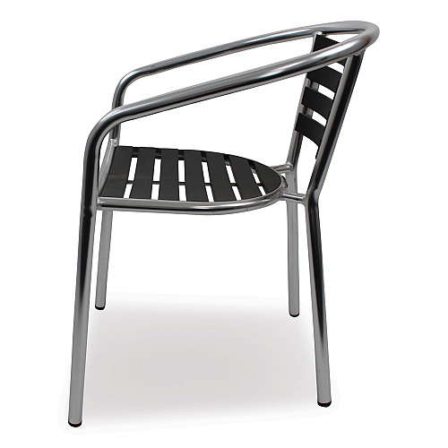 JMC Furniture Pinzon Series Chairs, Support Up to 300 lb, 18" Seat Height, Black/Silver Seat, Black/Silver Back, Silver Base (PINACBLK)