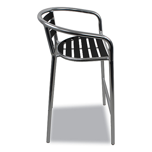JMC Furniture Pinzon Series Barstools, Supports Up to 300 lb, 31" Seat Height, Black/Silver Seat, Black/Silver Back; Silver Base (PINBSBLK)