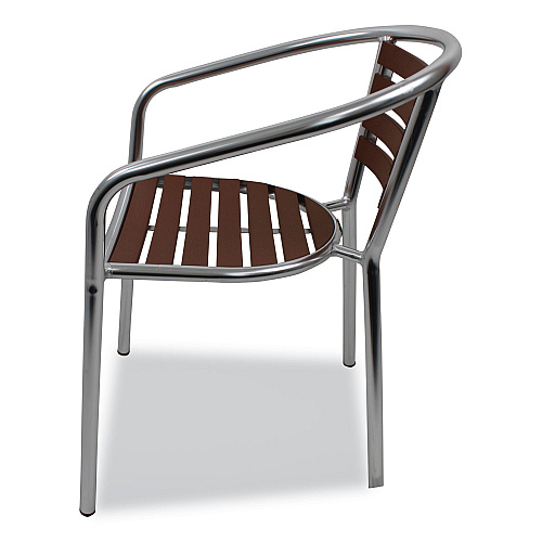 JMC Furniture Pinzon Series Chairs, Support Up to 300 lb, 18" Seat Height, Tan/Silver Seat, Tan/Silver Back, Silver Base (PINACTAN)