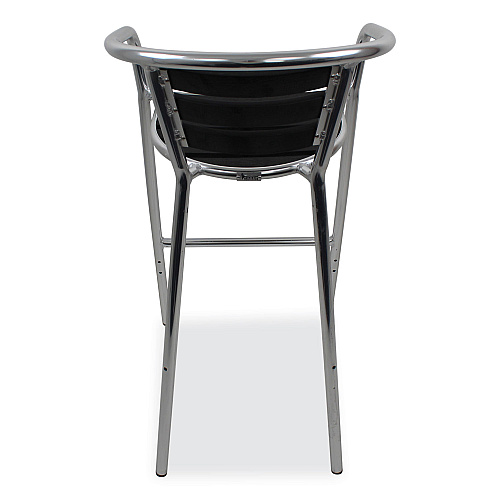 JMC Furniture Pinzon Series Barstools, Supports Up to 300 lb, 31" Seat Height, Black/Silver Seat, Black/Silver Back; Silver Base (PINBSBLK)