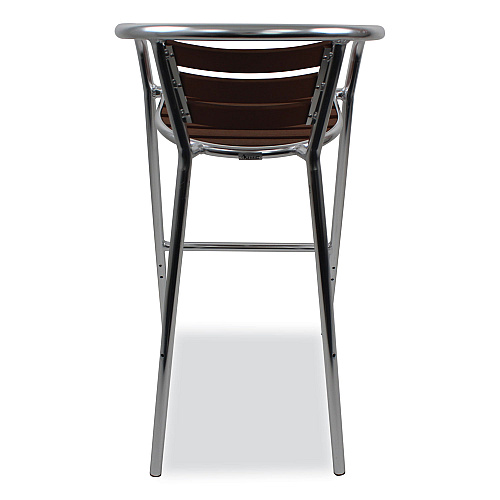 JMC Furniture Pinzon Series Barstools, Supports Up to 300 lb, 31" Seat Height, Tan/Silver Seat, Tan/Silver Back, Silver Base (PINBSTAN)