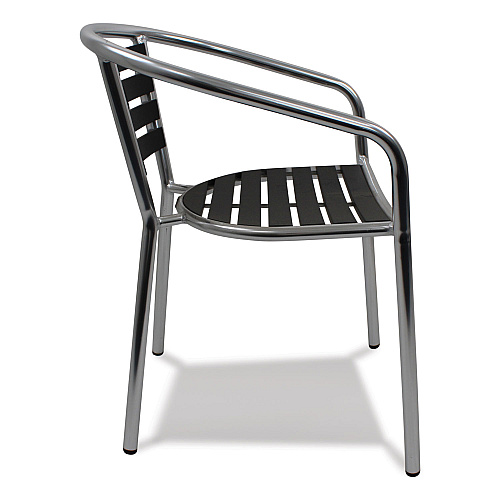 JMC Furniture Pinzon Series Chairs, Support Up to 300 lb, 18" Seat Height, Black/Silver Seat, Black/Silver Back, Silver Base (PINACBLK)