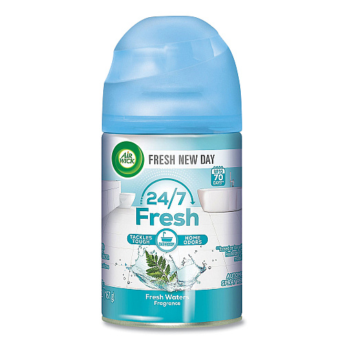 Air Wick Freshmatic Life Scents Starter Kit, 5.89 oz Fresh Waters Refill/AA Battery, 4 Kits/Carton (88413)