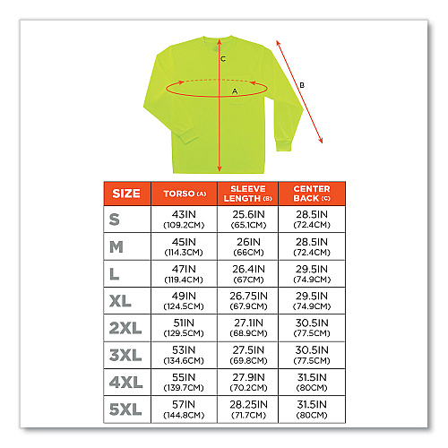 ergodyne GloWear 8091 Non-Certified Hi-Vis Long Sleeve Shirt, 2X-Large, Lime (21586)