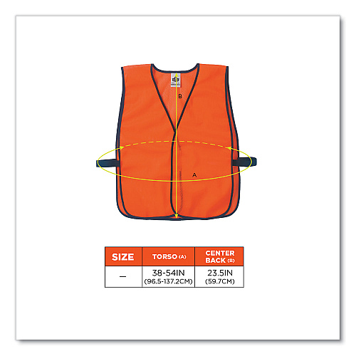 ergodyne GloWear 8010HL Non-Certified Economy Vest, One Size Fits Most, Orange (20010)