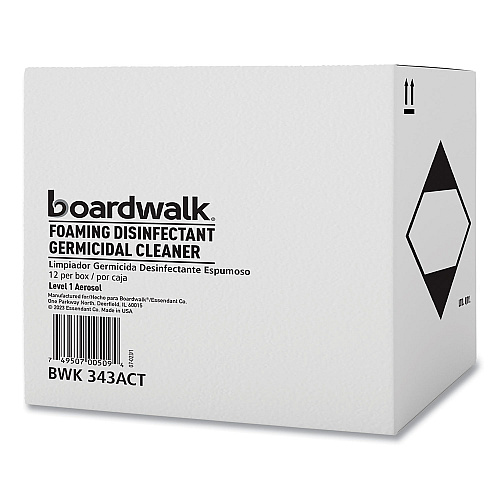 Boardwalk Foaming Disinfectant Germicidal Cleaner, Flowery Scent, 19 oz Aerosol Can, 12/Carton (BWK343ACT)