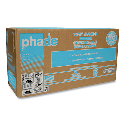 phade Marine Biodegradable Straws, 7.75", Ocean Blue, 6,000/Carton (511204)