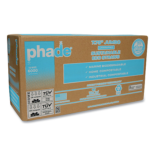 phade Marine Biodegradable Straws, 7.75", Ocean Blue, 6,000/Carton (511203)