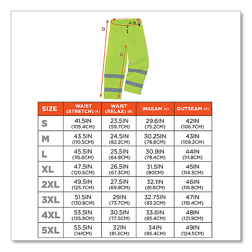 ergodyne GloWear 8925 Class E Hi-Vis Thermal Pants, 4X-Large, Lime (24458)