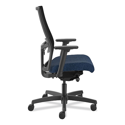 HON Ignition 2.0 4-Way Stretch Mid-Black Mesh Task Chair, Supports Up to 300 lb, 17" to 21" Seat Height, Navy/Black (I2M2BMLA13TK)