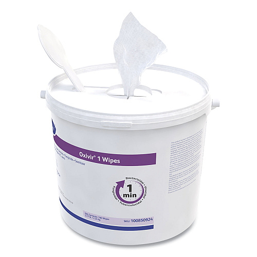 Diversey Oxivir 1 Wipes, 1-Ply, 11 x 12, 160/Canister, 4 Canisters/Carton (100850924)