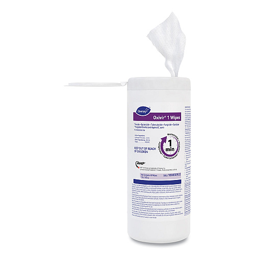 Diversey Oxivir 1 Wipes, 1-Ply, 7 x 8, 60/Canister, 12 Canisters/Carton (100850922)