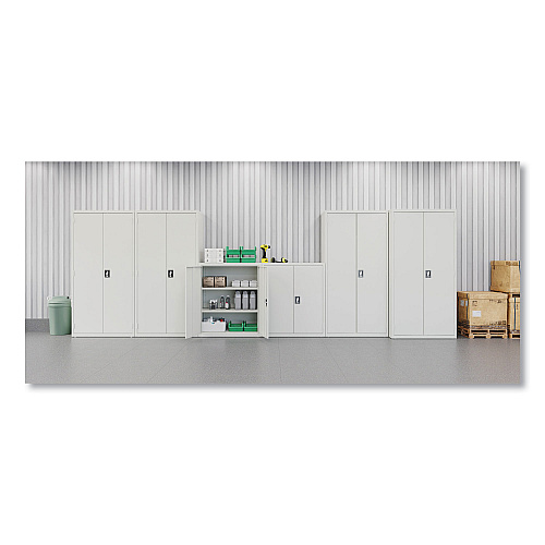 Alera Economy Assembled Storage Cabinets, 3 Shelves, 36" x 18" x 42", Light Gray (ALEHCM4218LG)
