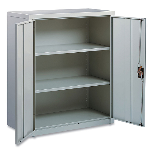 Alera Economy Assembled Storage Cabinets, 3 Shelves, 36" x 18" x 42", Light Gray (ALEHCM4218LG)