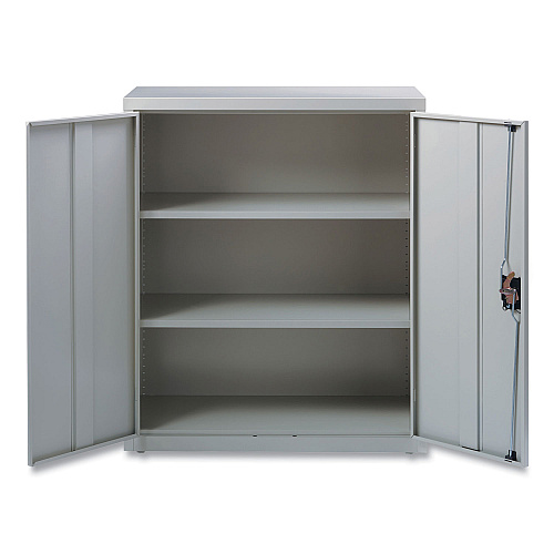 Alera Economy Assembled Storage Cabinets, 3 Shelves, 36" x 18" x 42", Light Gray (ALEHCM4218LG)