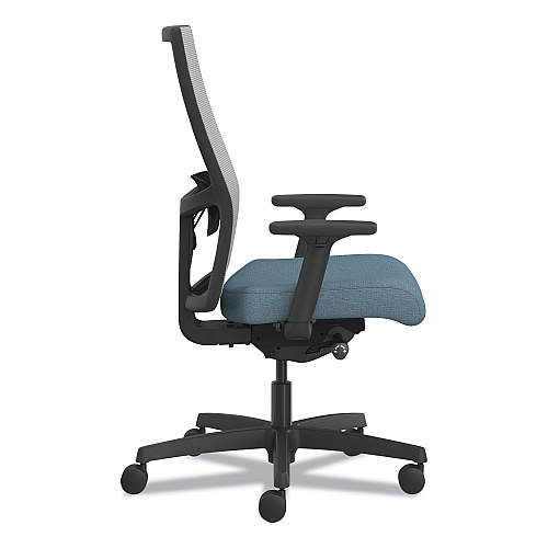 HON Ignition 2.0 4-Way Stretch Mid-Back Task Chair, Black Adjustable Lumbar Support, Carolina Seat, Fog Back, Black Base (I2MM2AFH21BT)