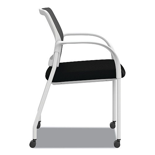 HON Ignition Series Mesh Back Mobile Stacking Chair, Fabric Seat, 25 x 21.75 x 33.5, Black/White (I2S6FHFC10K7)