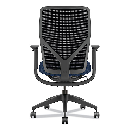 HON Flexion Mesh Back Chair, Supports Up to 300 lb, 14.81" to 19.7" Seat Height, Navy Seat, Black Back, Black Base (FXTSAMAX13NL)