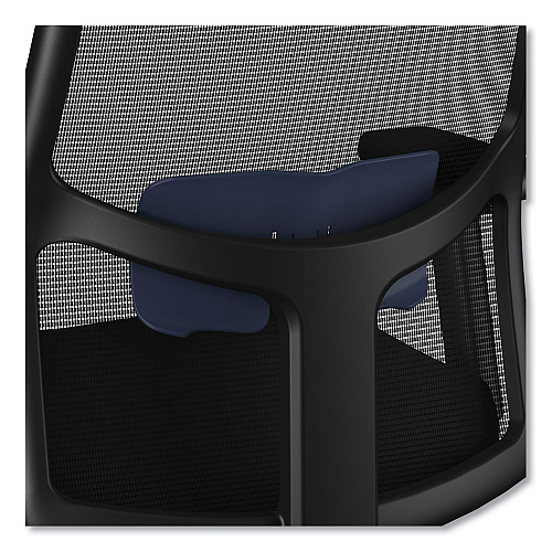 HON Ignition 2.0 4-Way Stretch Mid-Back Mesh Task Chair, Navy Blue Adjustable Lumbar Support, Black (I2MM2AMC10ET)