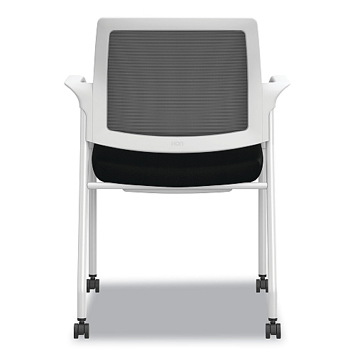 HON Ignition Series Mesh Back Mobile Stacking Chair, Fabric Seat, 25 x 21.75 x 33.5, Black/White (I2S6FHFC10K7)