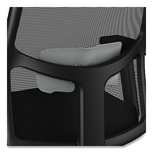 HON Ignition 2.0 4-Way Stretch Mid-Back Mesh Task Chair, Gray Adjustable Lumbar Support, Black (I2MM2AMC10TT)