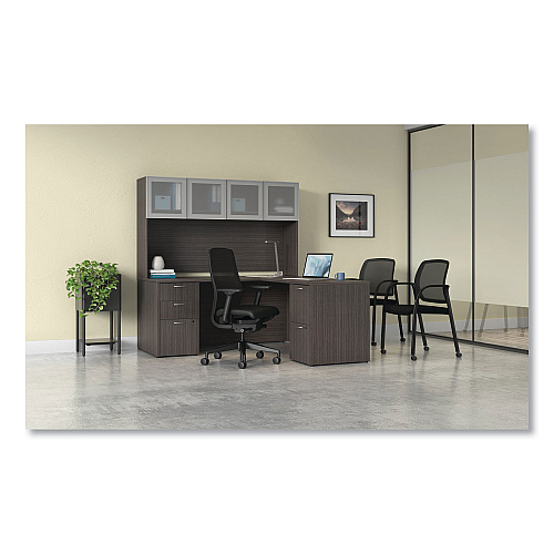 HON Ignition Series Guest Chair with Arms, Polyurethane Fabric Seat, 25" x 21.75" x 33.5", Black (IS109HUR10)