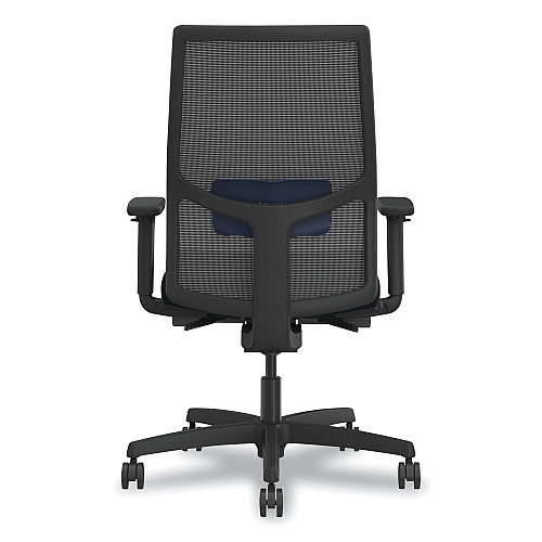 HON Ignition 2.0 4-Way Stretch Mid-Back Mesh Task Chair, Navy Blue Adjustable Lumbar Support, Black (I2MM2AMC10ET)