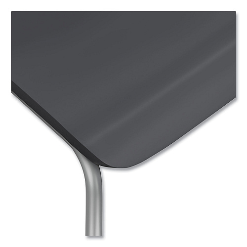 HON Ruck Laminate Chair, Supports Up to 300 lb, 18" Seat Height, Charcoal Seat/Back, Silver Base (RUCK1LSP8)