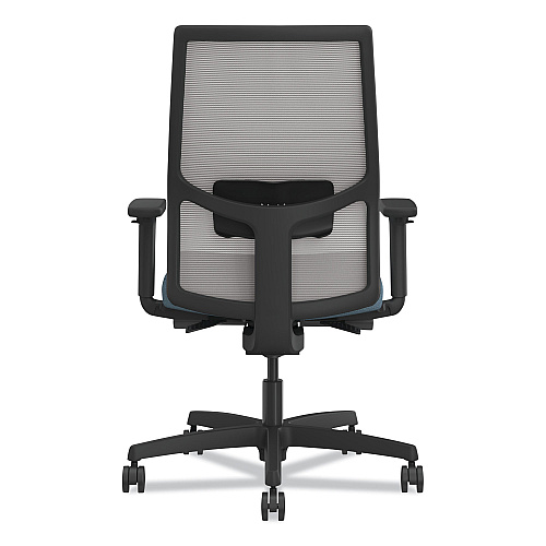 HON Ignition 2.0 4-Way Stretch Mid-Back Task Chair, Black Adjustable Lumbar Support, Carolina Seat, Fog Back, Black Base (I2MM2AFH21BT)