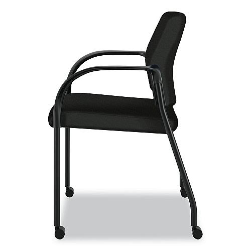 HON Ignition Series Guest Chair with Arms, Polyester Fabric Seat, 25" x 21.75" x 33.5", Black (IS109HCU10)