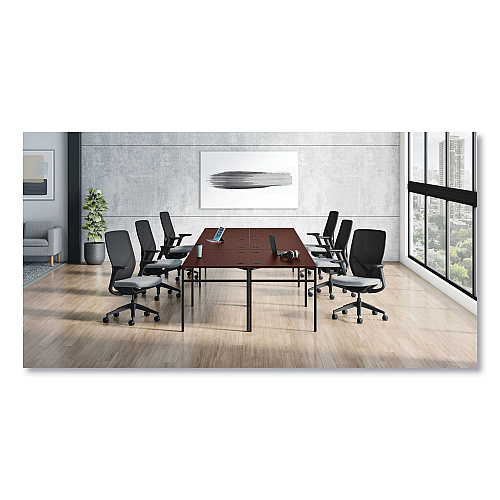 HON Flexion Mesh Back Task Chair, Supports Up to 300 lb, 14.81" to 19.7" Seat Height, Black/Basalt (FXTSAMAX25NL)
