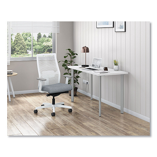 HON Ignition 2.0 Reactiv Mid-Back Task Chair, 17.25" to 21.75" Seat Height, Basalt Fabric Seat, White Back (I2MR2ARA25DX)