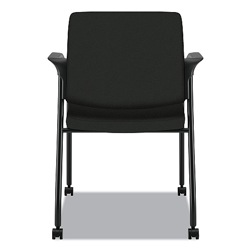 HON Ignition Series Guest Chair with Arms, Polyester Fabric Seat, 25" x 21.75" x 33.5", Black (IS109HCU10)