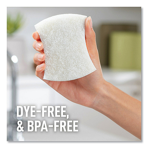 Scotch-Brite Greener Clean Non-Scratch Scrub Sponge, 2.6 x 3.3, 0.7" Thick, White, 6/Pack (97036UG)