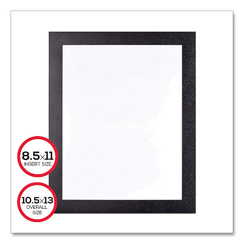 Deflecto Self Adhesive Sign Holders, 8.5 x 11 Insert, Clear with Black Border, 2/Pack (68776B)