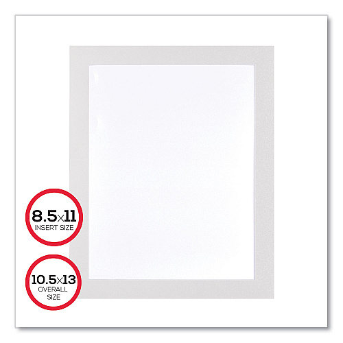 Deflecto Self Adhesive Sign Holders, 8.5 x 11 Insert, Clear with White Border, 2/Pack (68776W)