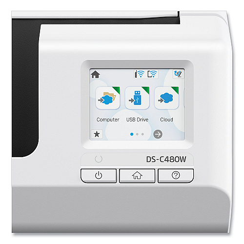 Epson DS-C480W Wireless Color Compact Desktop Document Scanner, 660 dpi Optical Resolution, 20-Sheet Auto Document Feeder (B11B269202)