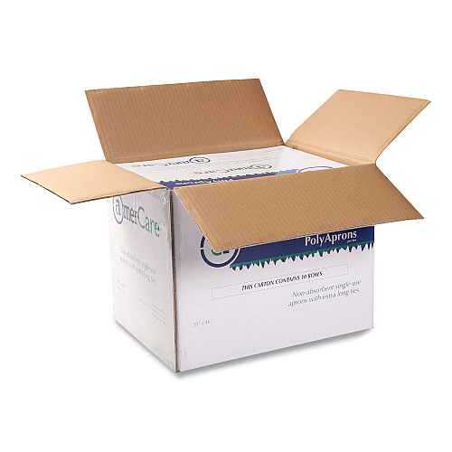 AmerCareRoyal Poly Apron, 28 x 46, One Size Fits All, White, 500/Carton (28462A)