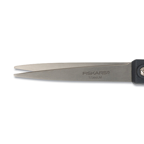 Fiskars Everyday Titanium Softgrip Scissors, 8" Long, 3.1" Cut Length, Straight Dark Gray Handle (1067265)