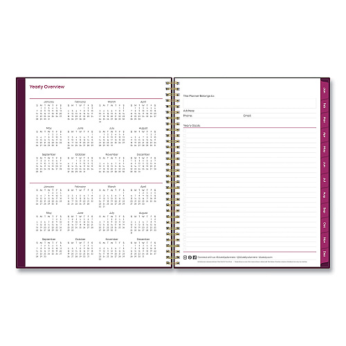 Blue Sky Gili Weekly/Monthly Planner, Jewel Tone Artwork, 11 x 8.5, Plum Cover, 12-Month (Jan to Dec): 2026 (117889)