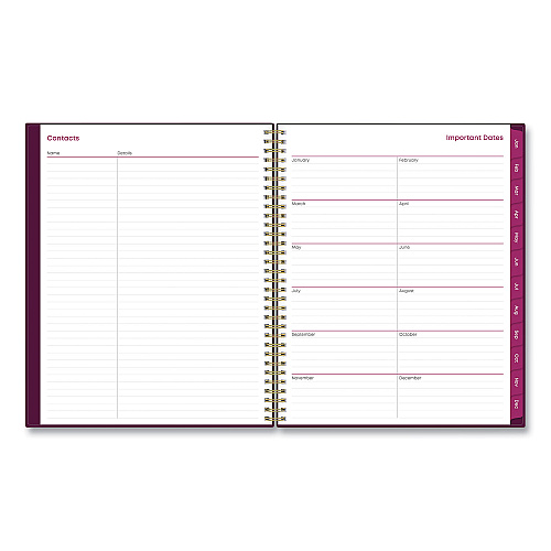 Blue Sky Gili Weekly/Monthly Planner, Jewel Tone Artwork, 11 x 8.5, Plum Cover, 12-Month (Jan to Dec): 2026 (117889)