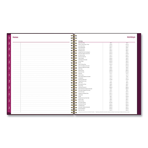 Blue Sky Gili Weekly/Monthly Planner, Jewel Tone Artwork, 11 x 8.5, Plum Cover, 12-Month (Jan to Dec): 2026 (117889)
