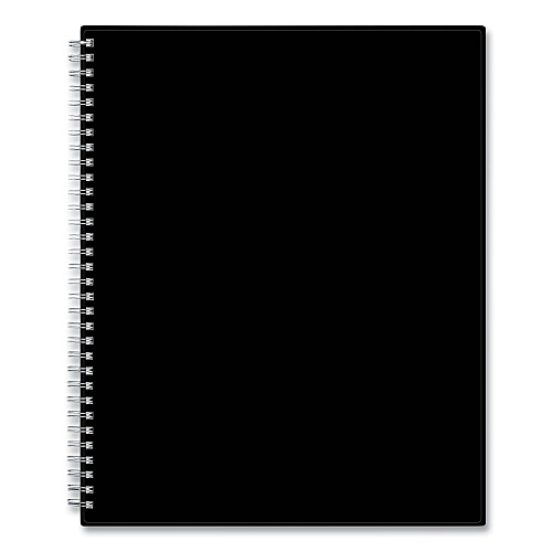 Blue Sky Teacher's Solid Black Weekly/Monthly Lesson Planner, 9 Classes, 11 x 8.5 Sheets, 12-Month (July to June), 2025 to 2026 (134433)