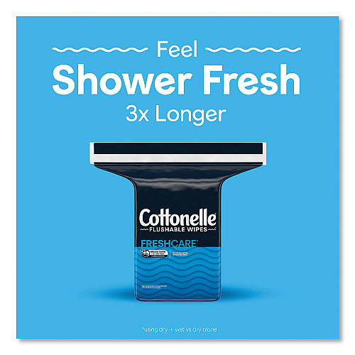 Cottonelle Fresh Care Flushable Cleansing Cloths, 1-Ply, 5 x 7.25, White, 168/Pack, 8 Packs/Carton (10358CT)