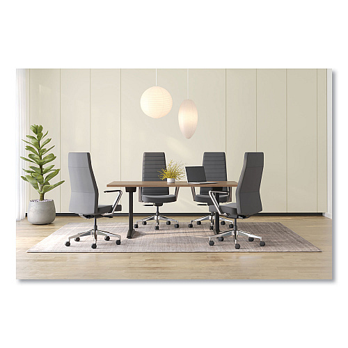 HON Cofi Executive High Back Chair, Supports Up to 300 lb, Graphite Seat, Graphite Back, Polished Aluminum Base (CEUW0PU19C4P)